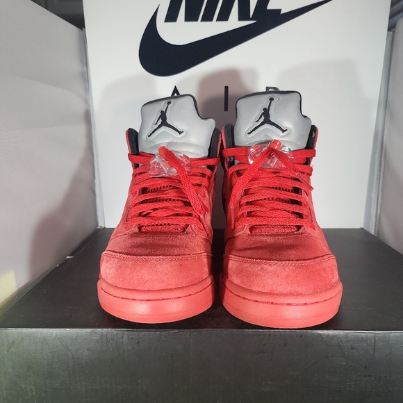 Size 8- Jordan 5 Retro Red Suede 136027 602 Clean Near Deadstock..Fits Men Size - Picture 6 of 16
